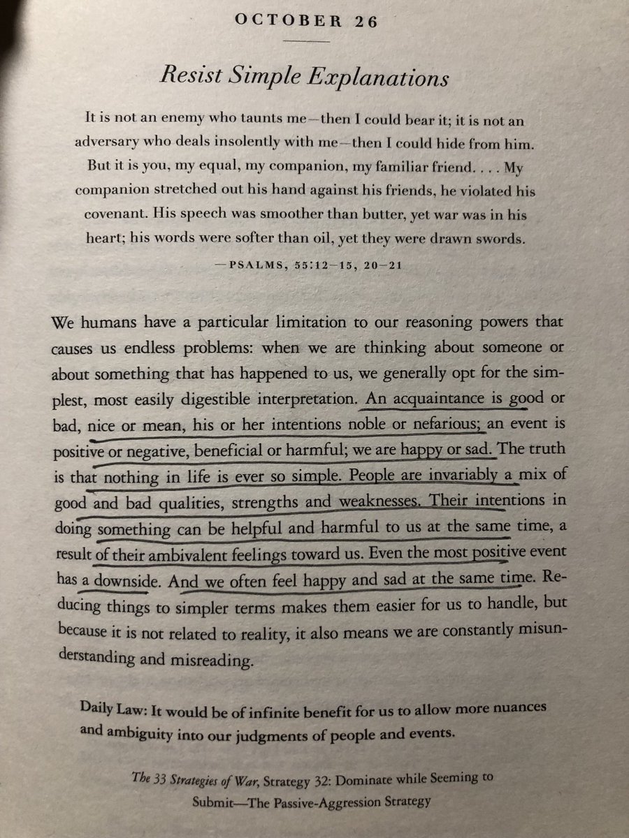 "The truth is that nothing in life is ever so simple. People are invariably a mix of good and bad qualities...Their intentions in doing something can be helpful and harmful to us at the same time, a result of their ambivalent feelings towards us." amzn.to/3miuLBQ
