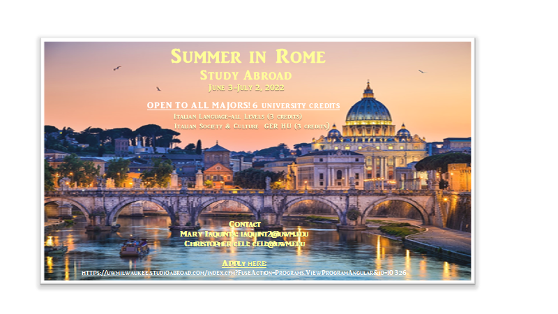 testadura82's tweet photo. Summer in Rome 2022: June 3-July 2, 2022. Open to all university students and all majors! https://t.co/XEVGYuVHQi