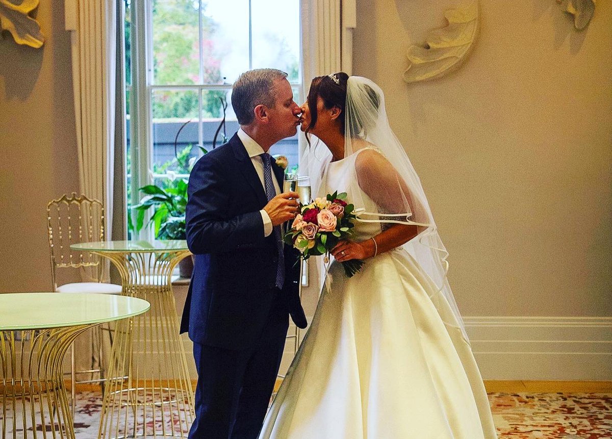 Congratulations to Mr &amp; Mrs Kyle! We were so happy to help make your special day perfect - especially after you waited so long for it #6thtimelucky 💜👰‍♀️🤵‍♂️
#dreamteam: 📸<a href="/TomDingleyPhoto/">Tom Dingley</a> 💐<a href="/LavenderGreen0/">Lavender Green Flowers</a> 🏛<a href="/CoworthParkUK/">Coworth Park</a> ✨<a href="/BespokeEvents/">BespokeEventsLondon</a>
#celebritywedding #jeremykyle #happycouple