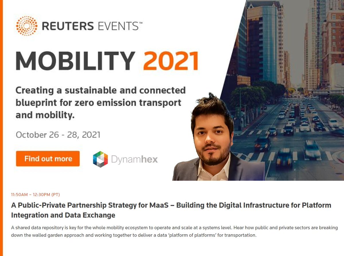 dynamhex's tweet photo. Join our CEO, @sunny_sanwar at @reuters Mobility 2021 in discussing how to achieve #NetZero transportation emissions through a shared and connected blueprint - a "platform of platforms" for #carbonneutral transit and mobility services: https://t.co/JbrpACIXuZ https://t.co/R9gQ1YJCyA