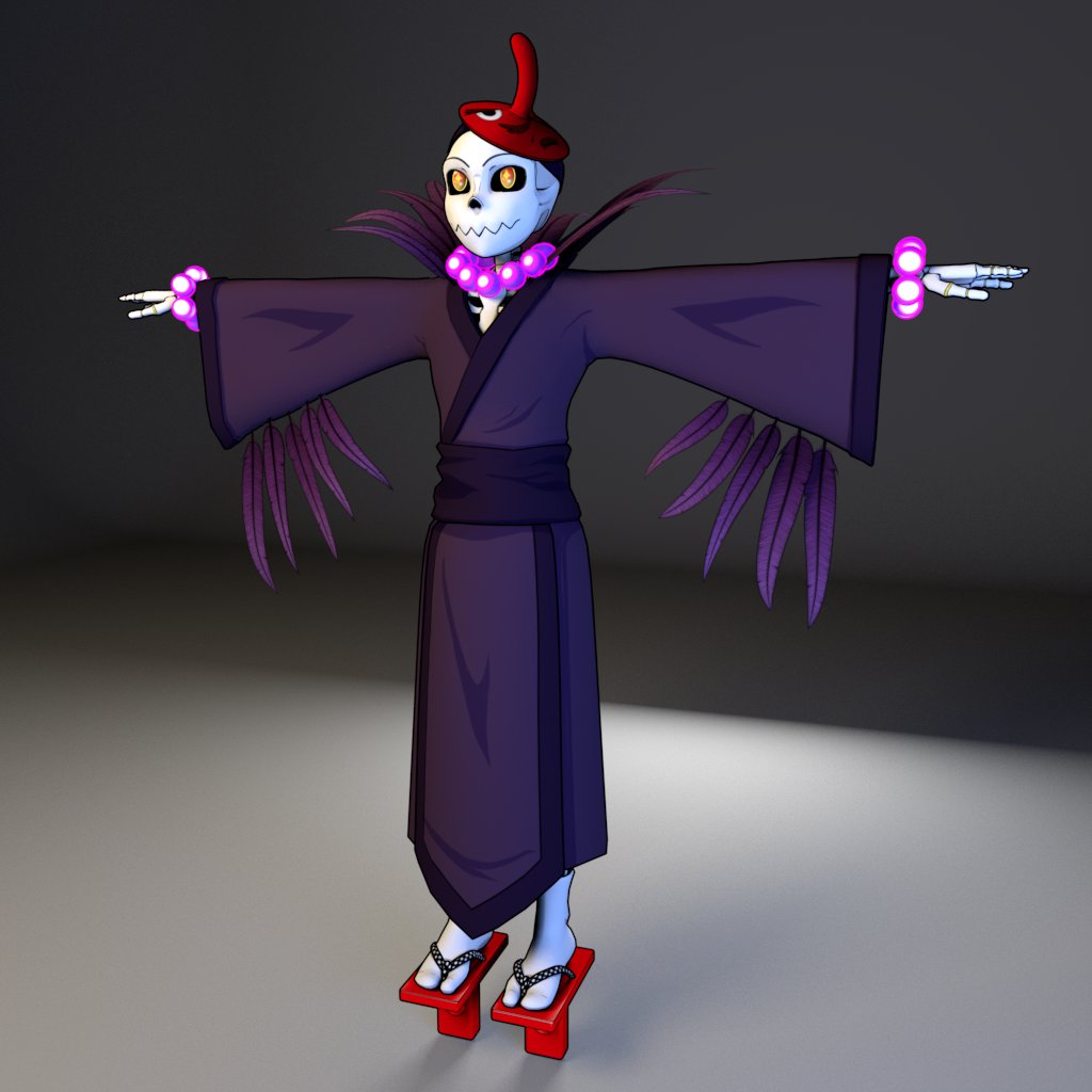 LTenkei's tweet photo. Some wips on one of the 3D models I'm working on for Halloween!! Nectos looks cool as a Tengu! I'm as slow as ever though! I need to speed up!!🐢🐢🐢
Nectos belongs to @CyaneWorks
#nectos #utmv #undertale #undertaleFanart #skeleton #3DModel #tengu #sans https://t.co/WICgJAE2C8