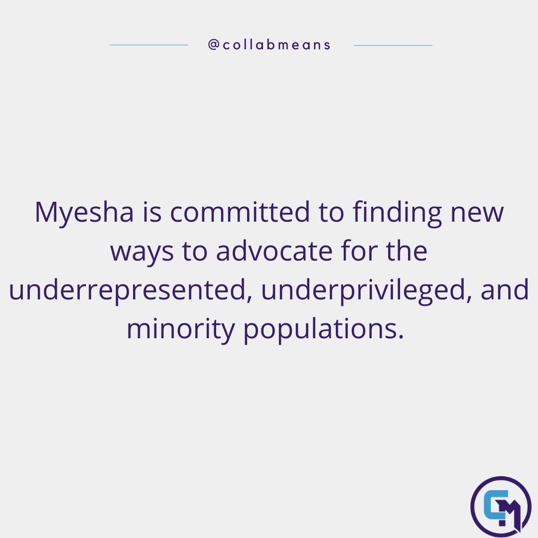 CollabMeans's tweet photo. It’s that time again! #MeetTheTeamTuesday! Next up we have Myesha who is one of our new Associate Counselors. Feel free to reply with a warm welcome and questions for Myesha! https://t.co/rrpT6R8yZg
