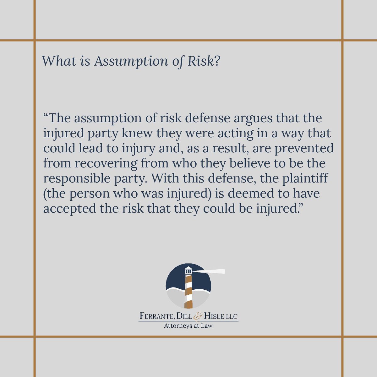 FDHLaw's tweet photo. #Assumptionofrisk is the most commonly raised defense in a #Maryland #PersonalInjury case. If you’ve been hurt, or you feel you were coerced into assuming risk of bodily harm by another person, give us a call. (410) 535-6100 https://t.co/rUrFyvLqt4 https://t.co/b5MlNAcjaE