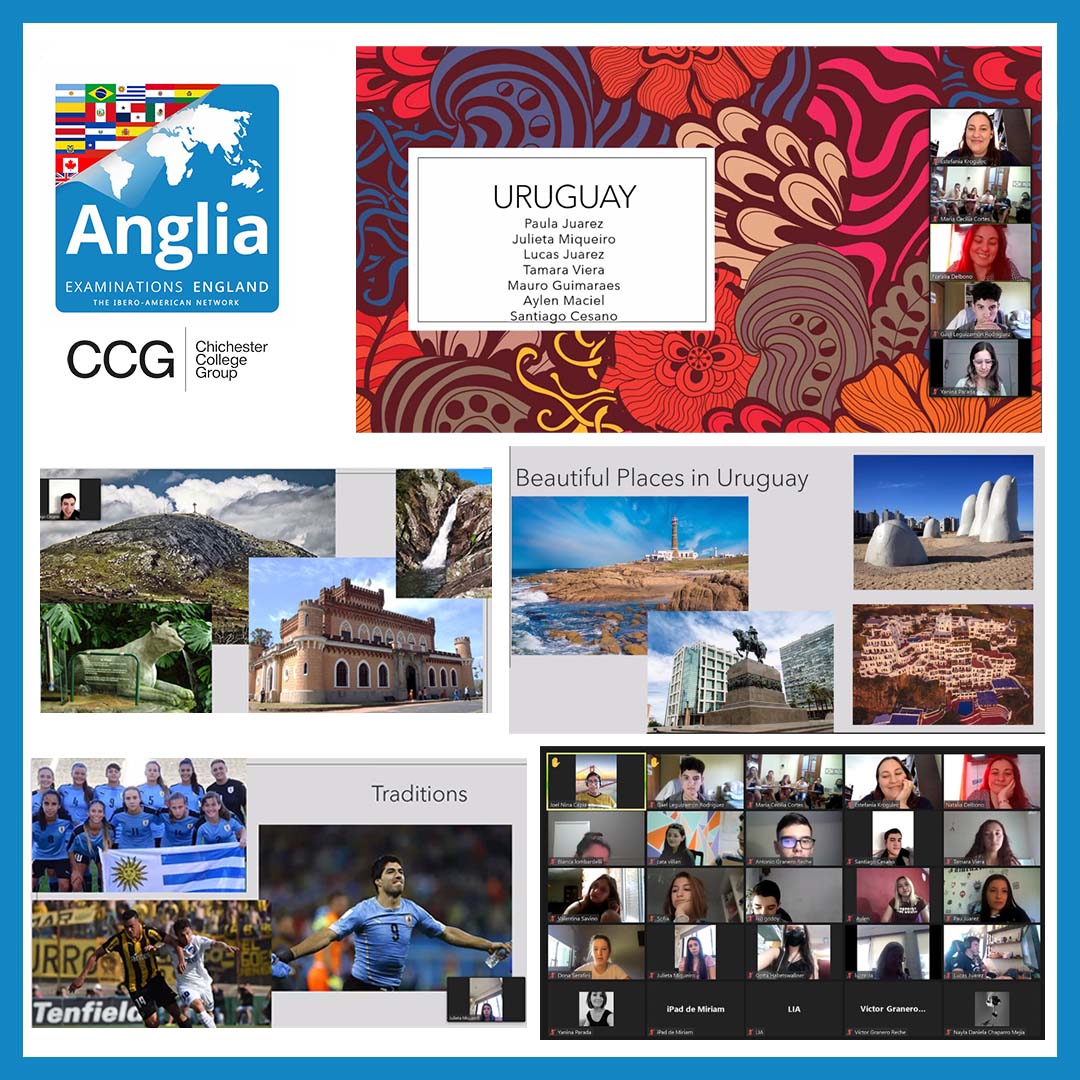 AngliaSpain's tweet photo. Segundo encuentro del 5to Language and Culture Exchange Programme entre alumnos de Argentina, Espaรฑa, Bolivia y Uruguay. ยกExcelente presentaciรณn! #angliaexams #betterwithanglia #ConAngliaEsMejor #programaintercambio #exchangeprogramme #exponiendoeningles #presentinginenglish https://t.co/ukqkASvFf0