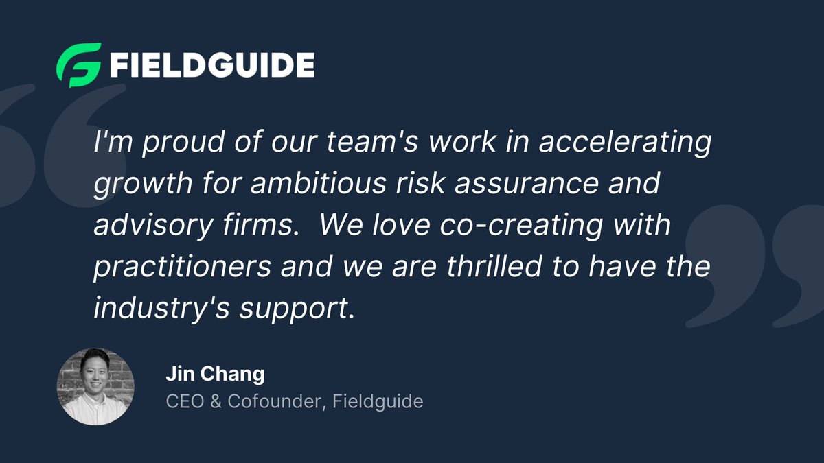 🎉 Congratulations to our CEO, <a href="/JinChang/">Jin Hee Chang</a> for being named to <a href="/cpapracadvisor/">CPA Practice Advisor</a>'s 2021 20 Under 40 Influencers! The <a href="/Fieldguide/">Fieldguide</a> team is honored to be recognized as a key innovator for the assurance and advisory industry.
#riskadvisory #riskassurance 

cpapracticeadvisor.com/accounting-aud…