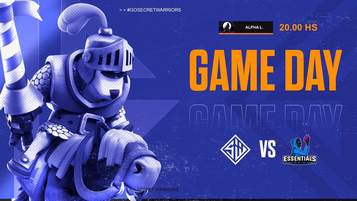 Secret Warriors (@secretwarriorpe) on Twitter photo #ClashRoyale | ¡MATCH DAY!
🏆 | <a href="/AlphaLeagueCr/">🐺 Alpha League</a>
🆚 | <a href="/EssntialsGaming/">Essentials Gaming</a>
📌 | 8tavos Final (Ida)
🕖 8pm 🇵🇪 🇲🇽
¡ Partido importante, nos jugamos la racha ganadora y la liga, daremos todo de nosotros! 😌
🎨 @JCZBGFX
#GoSecretWarriors #ClashRoyale | ¡MATCH DAY!
🏆 | <a href="/AlphaLeagueCr/">🐺 Alpha League</a>
🆚 | <a href="/EssntialsGaming/">Essentials Gaming</a>
📌 | 8tavos Final (Ida)
🕖 8pm 🇵🇪 🇲🇽
¡ Partido importante, nos jugamos la racha ganadora y la liga, daremos todo de nosotros! 😌
🎨 @JCZBGFX
#GoSecretWarriors