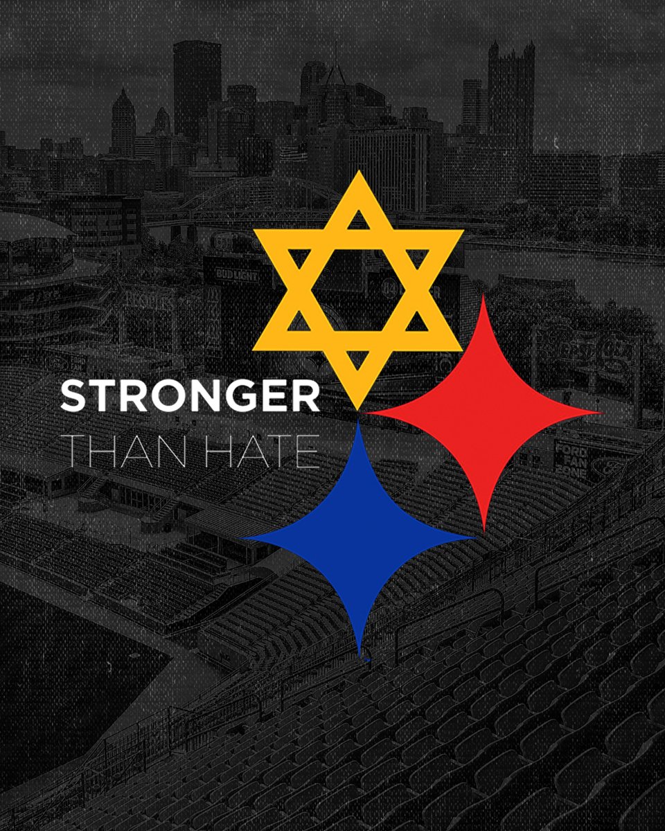 steelers's tweet photo. Today and every day, we honor and remember the victims of the Tree of Life tragedy.

We must always be #StrongerThanHate. https://t.co/lI4AzbcBNK