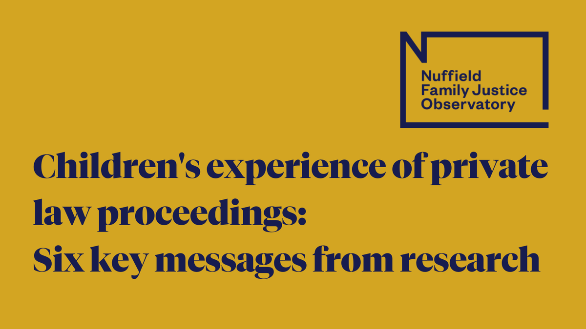 Parental separation can be highly stressful for children and can have a big impact on their lives. For some, this impact can last into adulthood.

Our recent report draws on the experiences of children and makes six recommendations. 

Read more here: nuffieldfjo.org.uk/resource/child…
