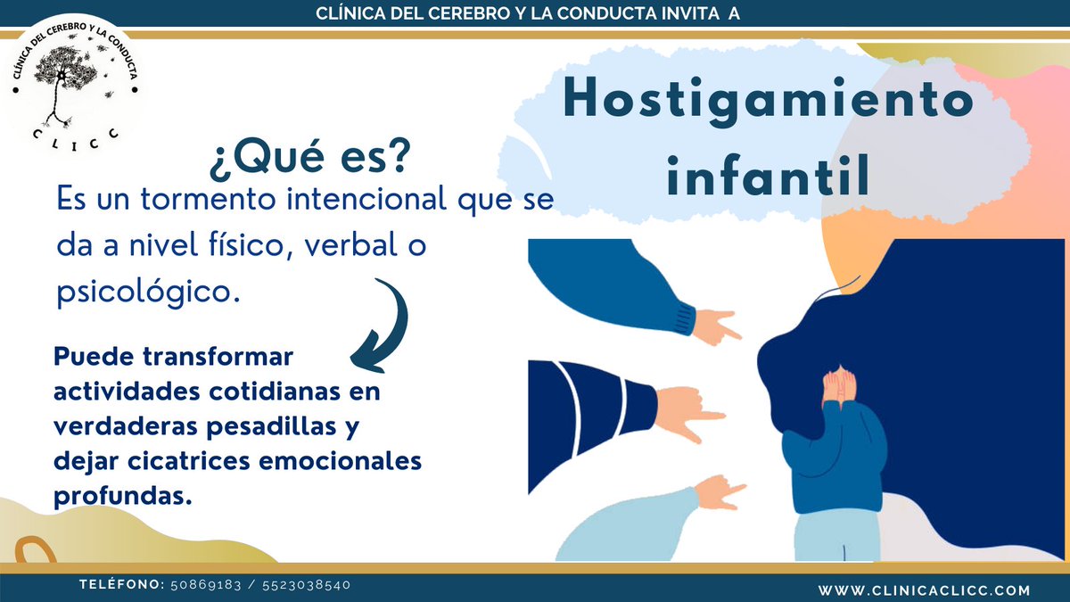 clicc_clinica's tweet photo. ¿Sabes qué es el hostigamiento infantil? 🤔🧐🤓
👉 ¡Aquí te lo explicamos!
#GeneramosExperienciasQueCambianRealidades #procesoscognitivos #psicologia #saludmental
Tel.50869183 y 5536705657
¡Haz una cita! https://t.co/yqQjiGVvjn https://t.co/SlIEPfakPl