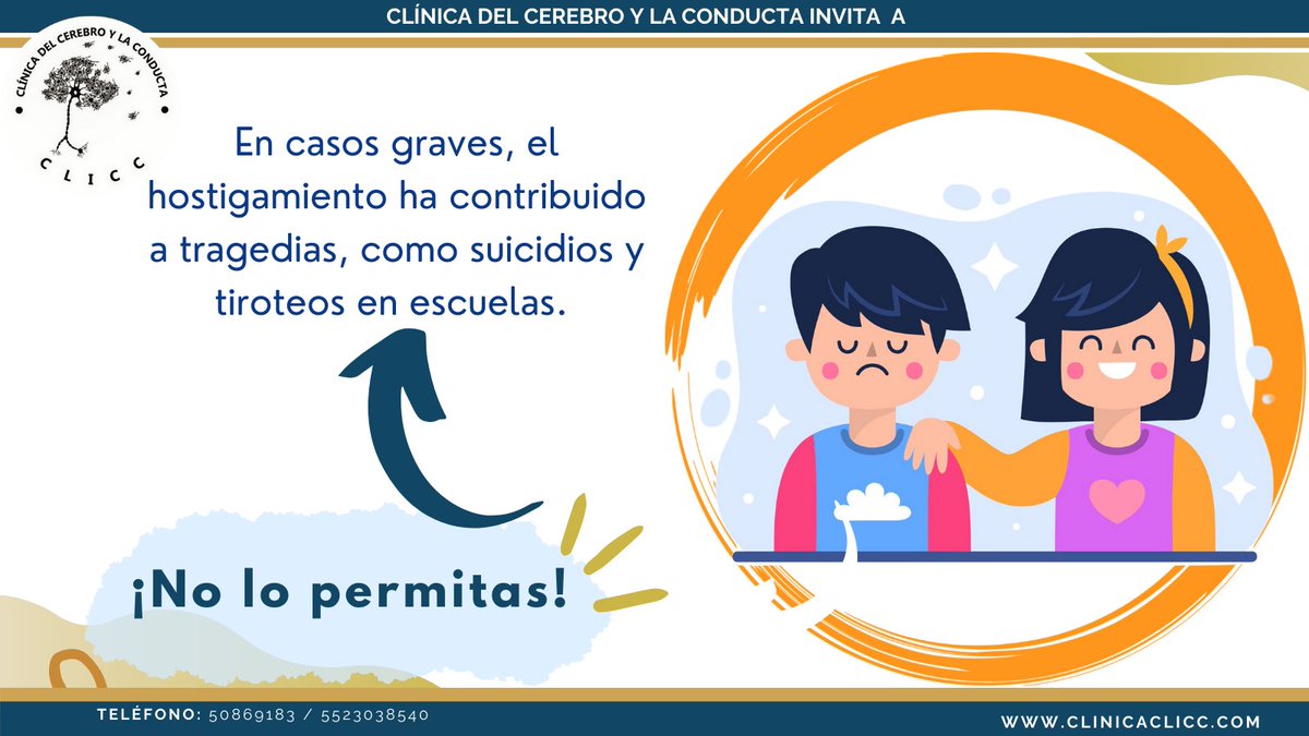 clicc_clinica's tweet photo. ¿Sabes qué es el hostigamiento infantil? 🤔🧐🤓
👉 ¡Aquí te lo explicamos!
#GeneramosExperienciasQueCambianRealidades #procesoscognitivos #psicologia #saludmental
Tel.50869183 y 5536705657
¡Haz una cita! https://t.co/yqQjiGVvjn https://t.co/SlIEPfakPl