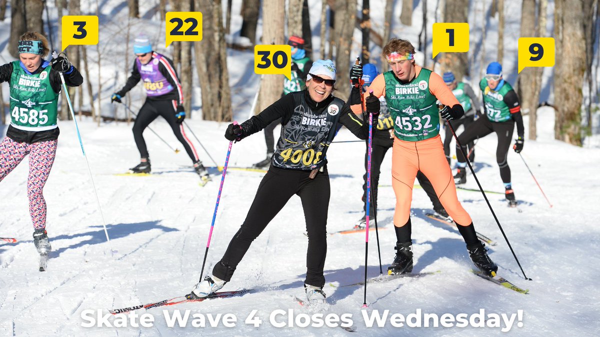 birkie's tweet photo. Skate wave 4 closes Wed., Oct. 27 @ 11:59pm - register today! https://t.co/LnvrF8Kj3M

Skate wave 4 is one of the most diverse waves in the Birkie. You will find yourself skiing amidst Birkie royalty, beginners, &amp; everyone in between. #BirkieFever https://t.co/VuCZ7AAl39