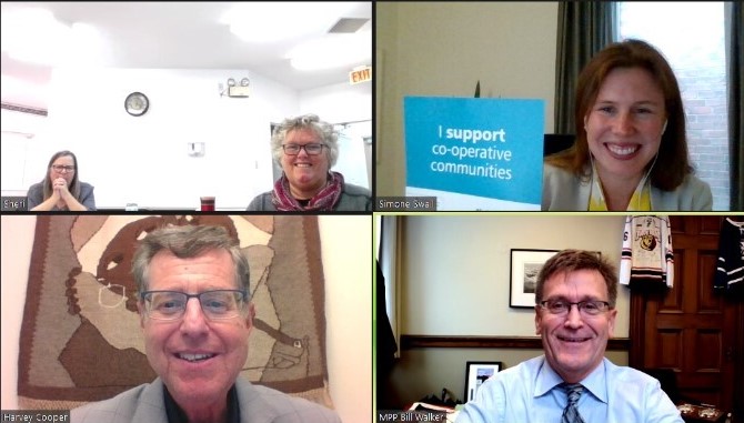 CHFCanada's tweet photo. Thank you @billwalkermpp for a great discussion about the importance of co-op communities in #BruceGreyOwenSound. We look forward to working together to protect existing homes, and build more affordable co-operative communities for Ontarians. #fixtheformula4coops #onpoli https://t.co/lX0HiTOm40