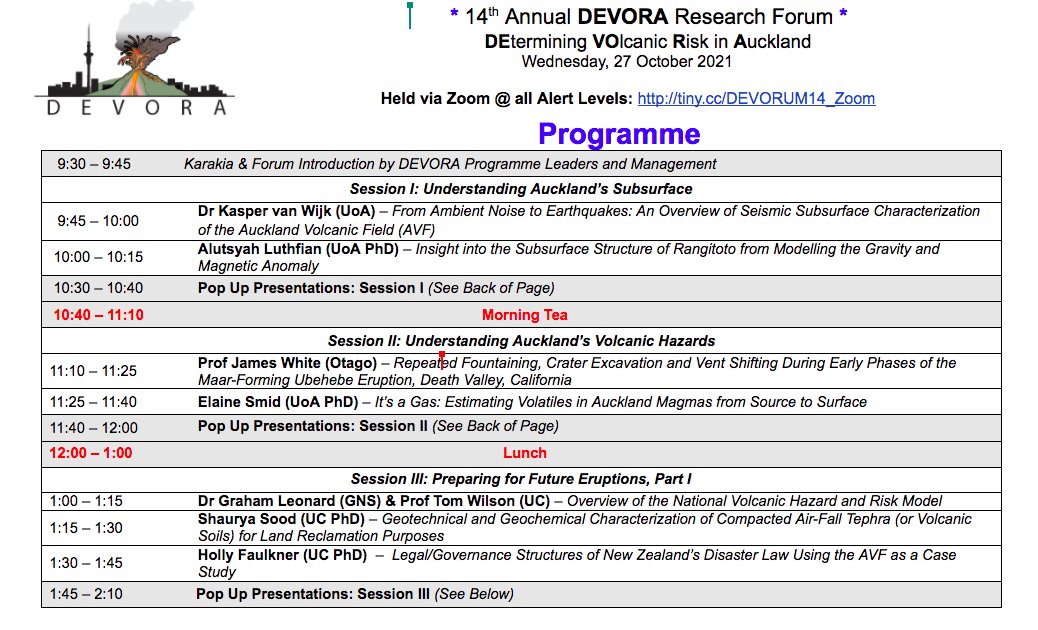 JenniLHopkins's tweet image. Looking like a great line up for #DEVORUM14. I will be live tweeting as we go so watch this thread for updates. #volcanoscience #Aucklandvolcanicfield