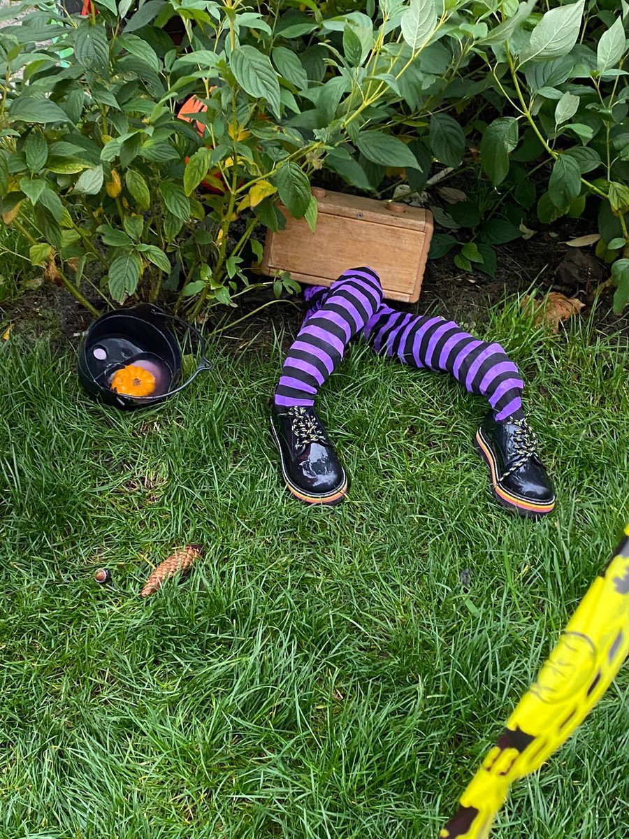 LoanheadPS_EAC's tweet image. Lots of spooky goings on this week! We discovered some witches legs, then spotted her hat, broomstick and cape in the trees around the garden. This prompted lots of discussion about what had happened and our imaginations helped us to suggest lots of theories as to where she was!