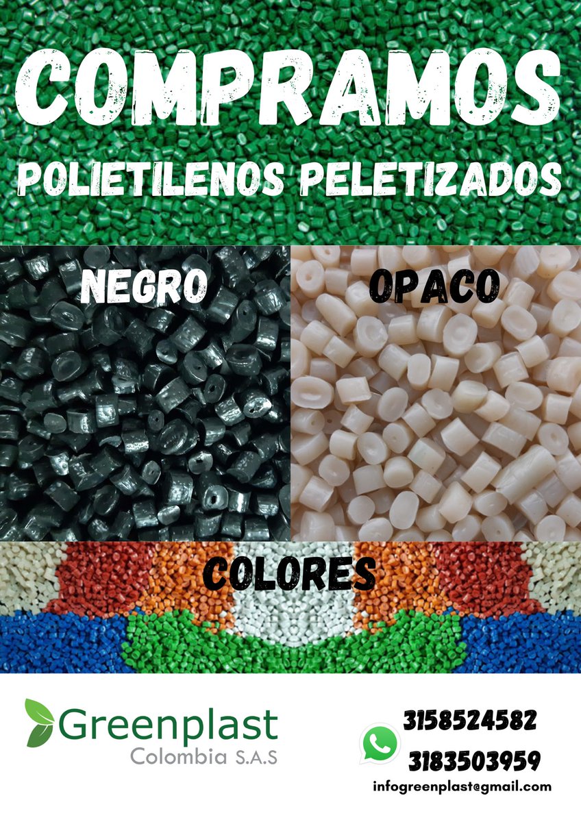 dicalaca18's tweet photo. Uds que todo lo saben, ayúdenme a conseguir #Polietilenopeletizado. 

Si saben de alguien que venda buen material, les agradezco le envíen esta información. 
A nivel Nacional! ♻️ 
Ayúdenme con RT. Porfa! 
@greenplastcol https://t.co/PswUD6knNX