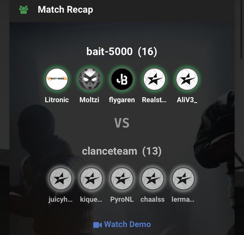 Första matchen i #ESEAOPEN avklarad. Vinst med 16-13 mot #clanceteam. Vilken debut av vårt nyförvärv <a href="/MoltziCSGO/">Moltzi</a>🤩🤩