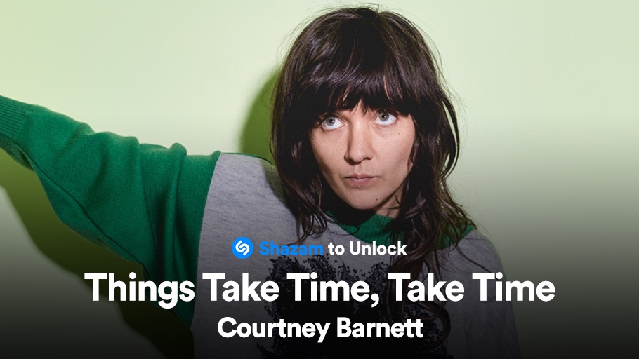 Shazam any song by <a href="/courtneymelba/">Courtney Barnett</a> to pre-add her upcoming album #ThingsTakeTimeTakeTime 💙
