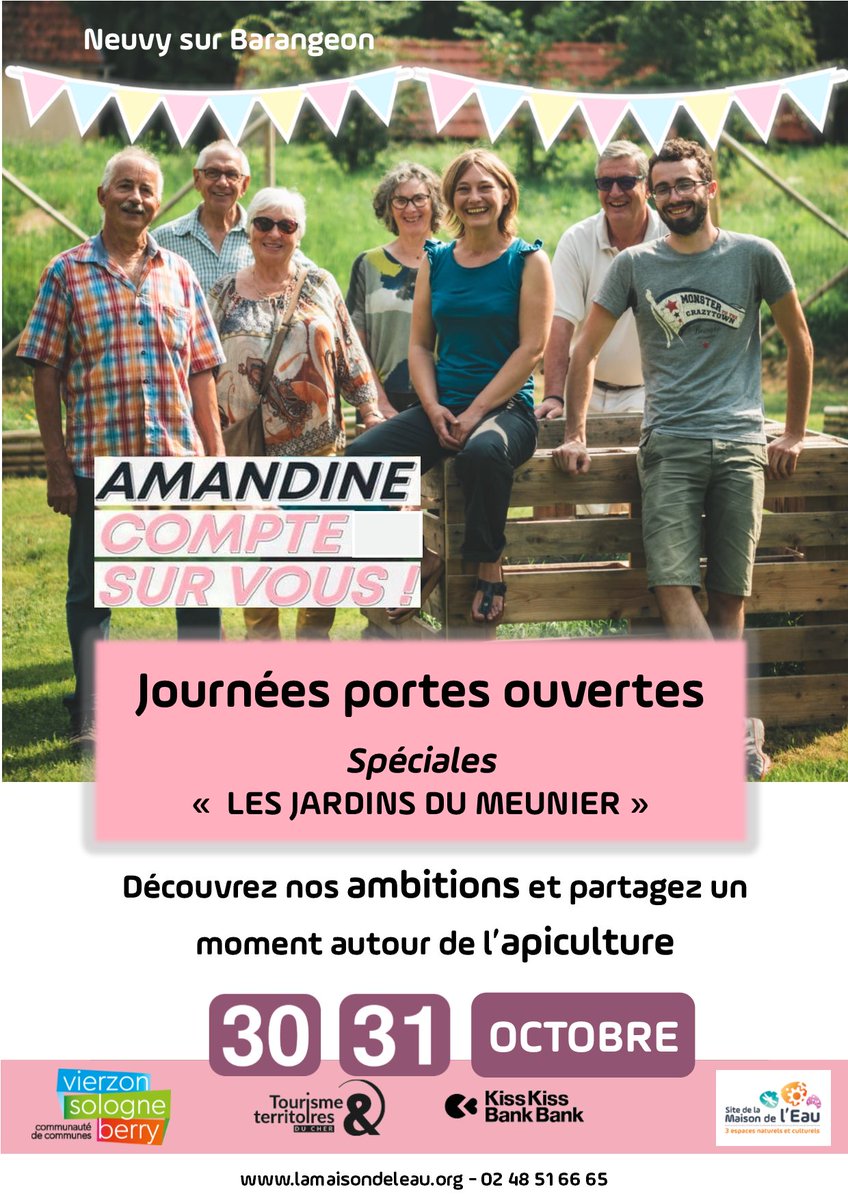 BerrySologne's tweet photo. Rdv à ne pas manquer !
Portes ouvertes Jardins du meunier.
Samedi 30/Dimanche 31/10
Site de la Maison de l’Eau, Neuvy-sur-Barangeon 
Présence d’apiculteurs et présentation du projet de réhabilitation des jardins du meunier @Kissbankers et @BerryProvince

#berryprovince https://t.co/vaYFAExxi0