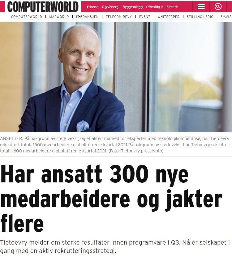 Tietoevryno's tweet image. Vi vil ha flere dyktige kolleger med på laget😍 bddy.me/3bk7oBf