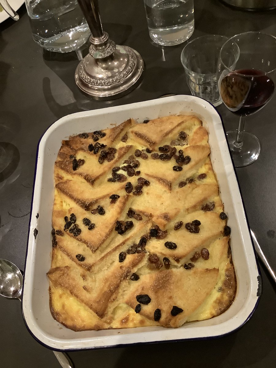 Lucy_Worsley's tweet photo. What is the cure to all ills? 

The answer is Tuesday night bread-and-butter pudding. https://t.co/bVPlLr0k8T