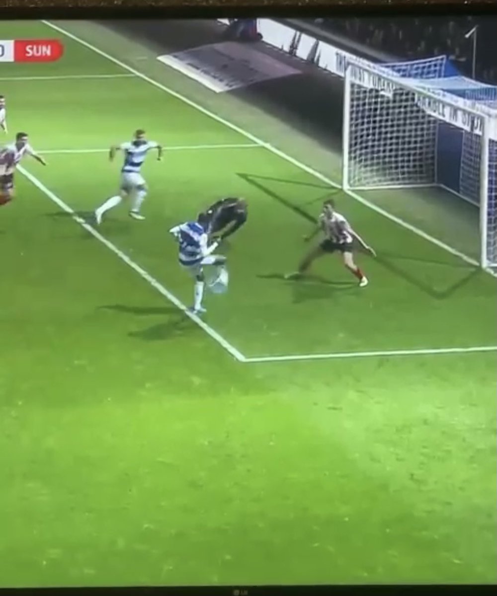 _The72's tweet image. May have just seen the worst decision in football history from the linesman in the QPR match against Sunderland. He might as well have been in his own half when he scored there 🤣
#QPR #SAFC