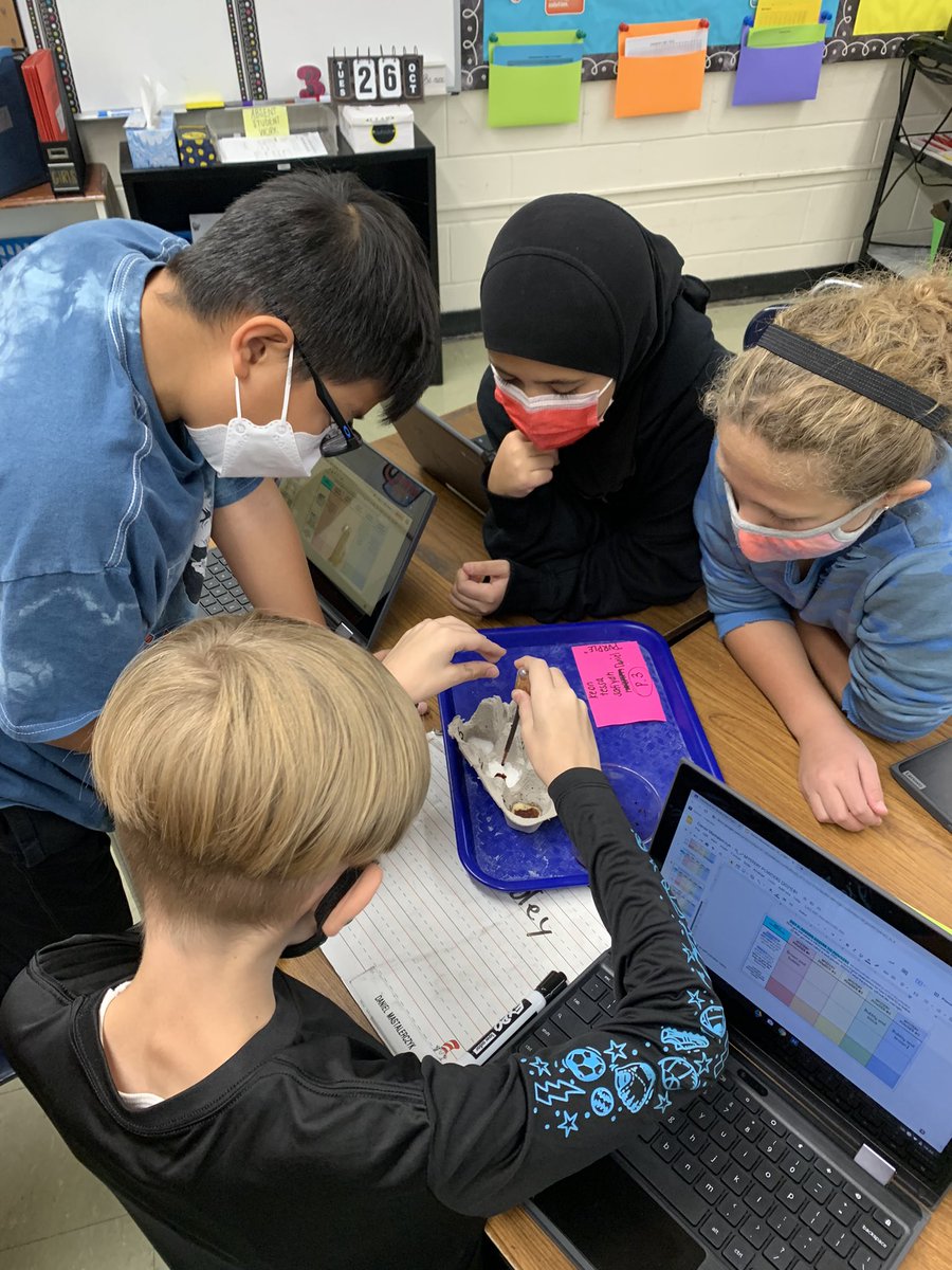 MsPagliaro's tweet photo. We had so much fun with @MsPallotto and @MrsPollari_EBMS’s classes today as we made observations and inferences during the mystery powders lab! We can’t wait to find out what the powders are at the end of the week! 🧐 https://t.co/xiWJoZWsZo