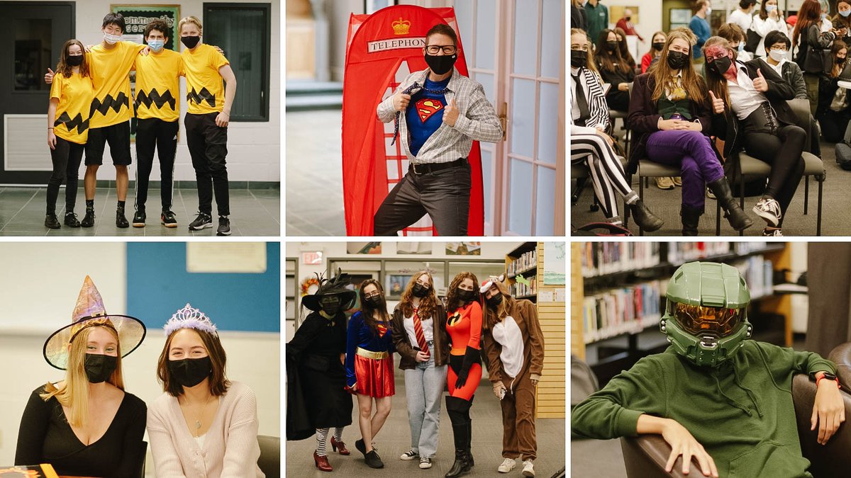 LakefieldCS's tweet photo. Halloweek Day 2 is coming to a close and we are impressed by the costume selections for today's theme: Heroes vs. Villains! From witches and zombies to superheroes and even Ms. King (we agree, she is a hero!), it was fun to see what unique costume ideas our students had planned! https://t.co/hXnGcaz3DI