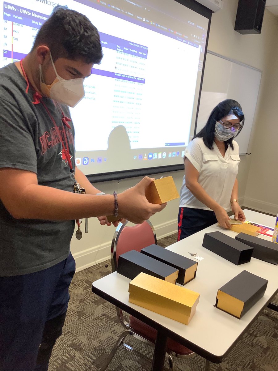 uiw_comm's tweet photo. 🏆The 2021 Lone Star Chapter Emmy Awards arrived today! Winners were able to see the new arrivals first hand.
Congratulations to @uiwtv for winning 5 Student Production Emmy Awards this year! They will be housed in the awards case outside AD 271 for everyone to see. #UIWCOMM https://t.co/37iyCdPYQk