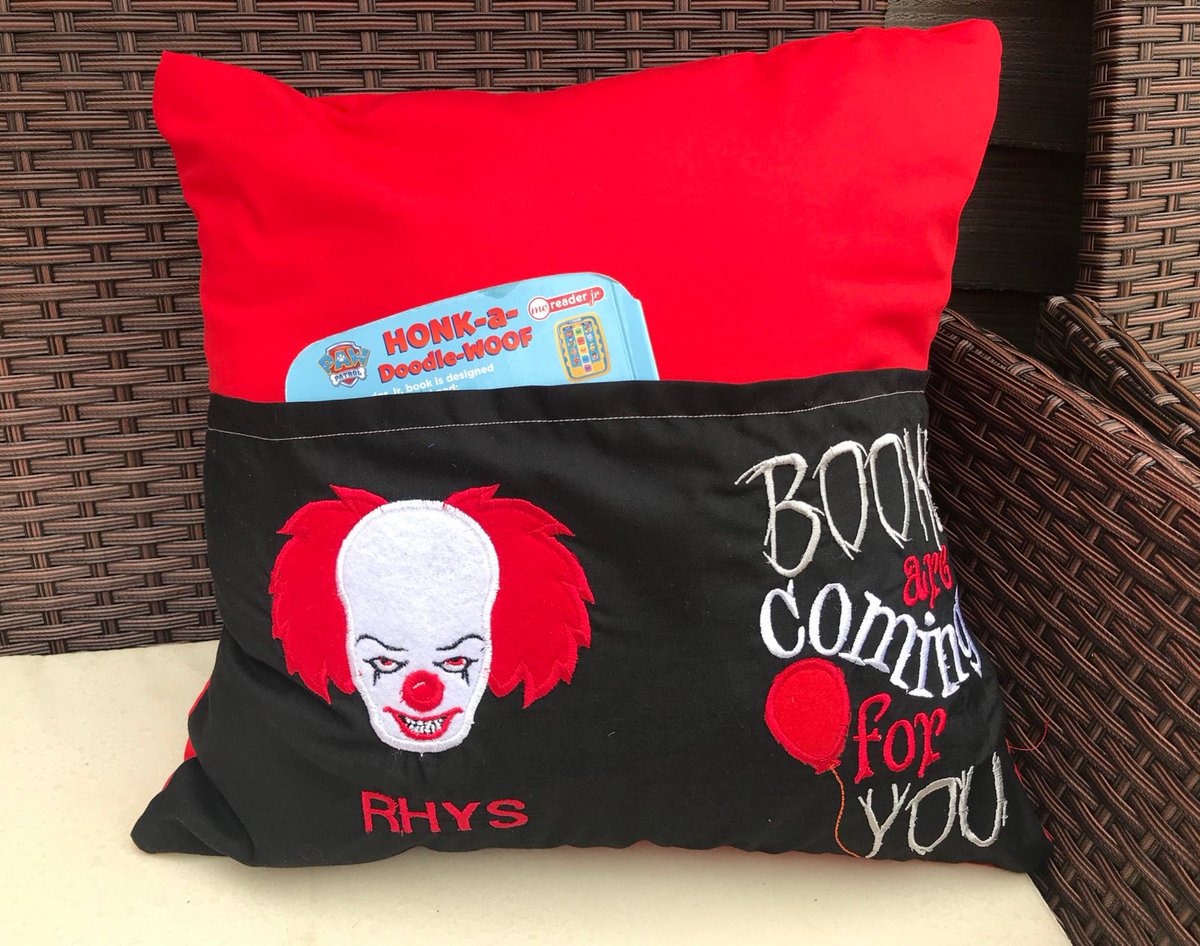 Twright34342404's tweet photo. Excited to share this item from my #etsy shop: Personalised reading book pillow ,IT the clown design, book cushion, gift for teenager, gift for him, gift for her, horror gift, pill #birthday #letterswords #cushioncover #readingcushion #horrorgift https://t.co/eiAqRsO5d7 https://t.co/Pog4tQPbIb
