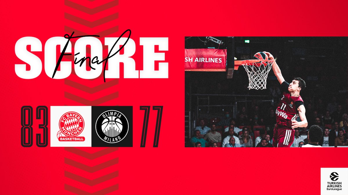 FCBBasketball's tweet photo. FINAL | 83-77 | #BAYAXM
WE. DID. IT. AGAIN. 😍😍😍😍
Thank you Audi Dome for this incredible support!
📺 Live and free for all on #MagentaSport.
#FCBB #EuroLeague #AudiDome (c) Eirich https://t.co/3dOkHXui65