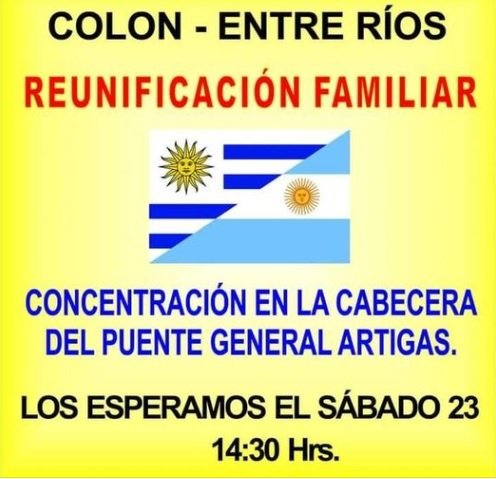 Paula_ok_'s tweet photo. Escúchame limitado Canciller @SantiagoCafiero , el sábado familiares y vecinos se Colón y Paysandú se juntaron a reclamar la apertura de fronteras. Llevan 18 meses sin ver a sus familiares. 
Deja de hacer política y labura @CancilleriaARG #AbranLasFronteras https://t.co/S1KlVxVGaY