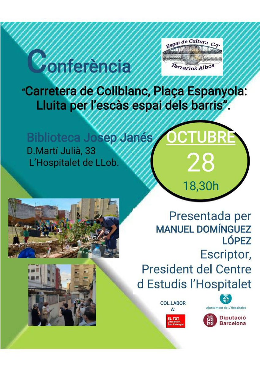ReactivemD2's tweet photo. 🗓Aquest dijous 28/10, tenim una conferència molt interessant al D2 de la mà de @ManuelDominLH
📍Biblioteca Josep Janés-Districte2
⏰18:30 hores
Gràcies Terrarios Albos!
#reactivemd2 #collblanclatorrassa https://t.co/XBApVBTjDv