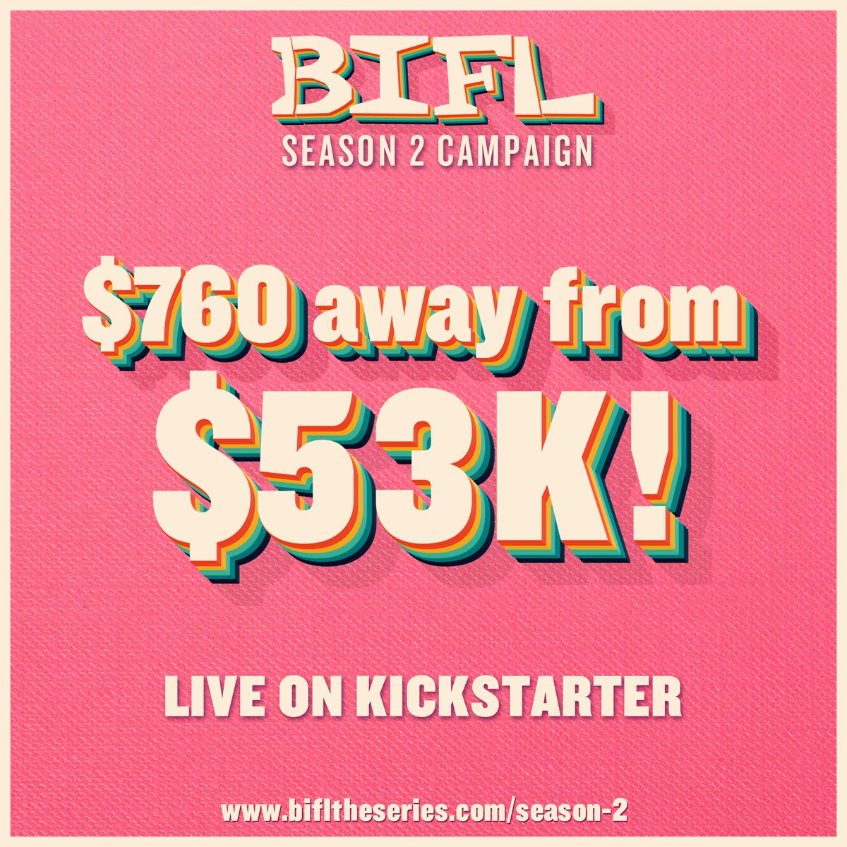 Each day getting closer to our goal! Only $760 away from $53K!

We want more representation and more positive storytelling - help us get there! 🥳
➡️bifltheseries.com/season-2

#AceWeek2021 #LGBTQIA #TuesdayFeeling