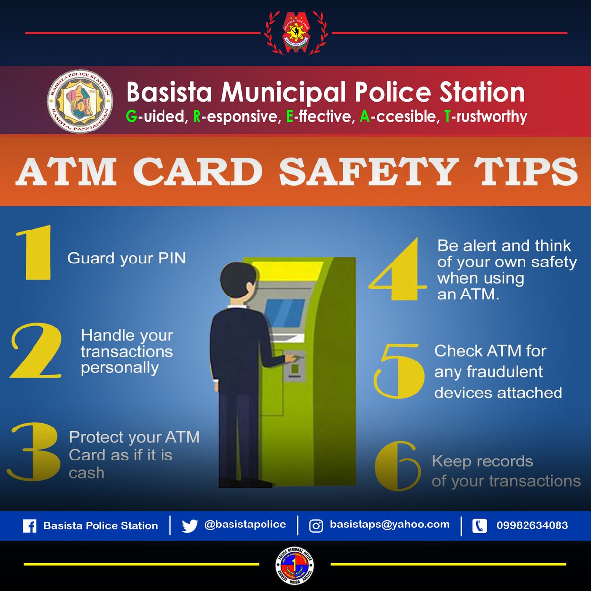 #TeamPNP
#WeServeAndProtect
#PNPKakampiMo
#PulisatKomunidad
#PulisMayMalasakit
#ATMSafetyTips <a href="/PANGPPOPRO1/">PCAD Pangasinan</a> <a href="/pro1officialtw/">@pro1officialtw</a> <a href="/pnpdpcr/">PNP Kakampi Mo</a>