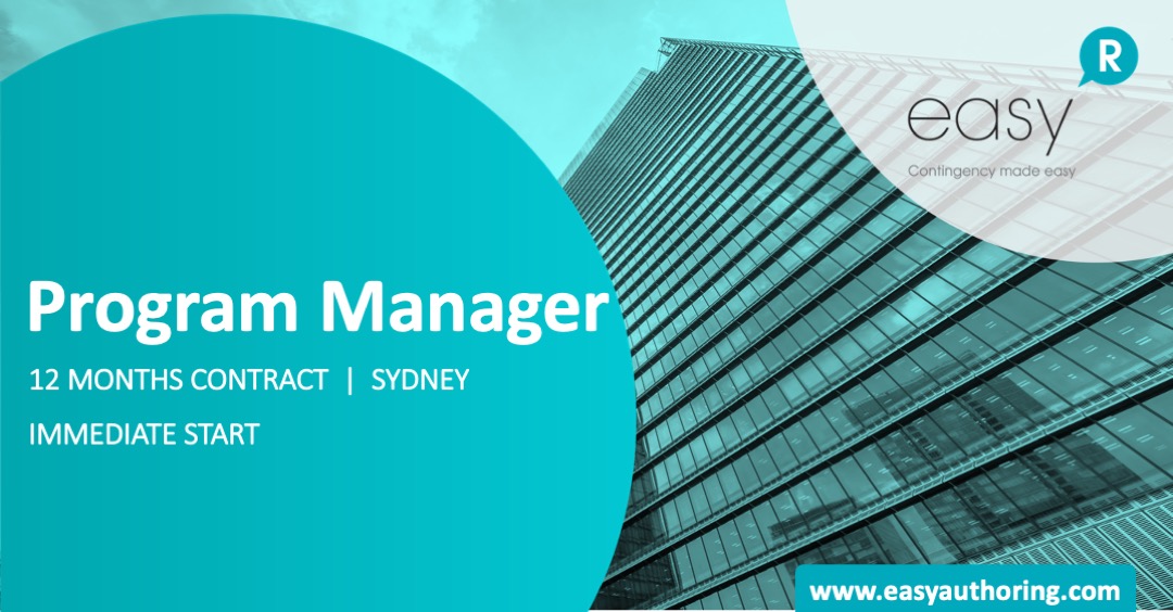 #EasyAuthoring is urgently seeking a #ProgramManager to work on the delivery of #Sydney #CBDRevitalisation program. If you have experience in this field get in touch to find out more!

Please visit bit.ly/3CmGDZ8 to learn more or apply.

<a href="/eLearningpeople/">EasyAuthoring</a>
