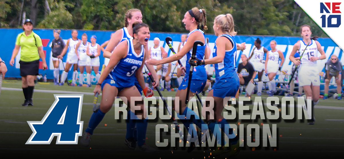 The NE10 (@thenortheast10) on Twitter photo πππππππ ππππππ πππππππππ
<a href="/assumption_fh/">Assumption University Field Hockey</a> clinched the 2021 NE10 Field Hockey Regular Season Title tonight with its 1-0 victory over Saint Anselm!
<a href="/GoAssumptionU/">Assumption University Athletics</a> is 13-0 in NE10 play and has secured the top seed NE10 Tournament!
#NE10EMBRACE πππππππ ππππππ πππππππππ
<a href="/assumption_fh/">Assumption University Field Hockey</a> clinched the 2021 NE10 Field Hockey Regular Season Title tonight with its 1-0 victory over Saint Anselm!
<a href="/GoAssumptionU/">Assumption University Athletics</a> is 13-0 in NE10 play and has secured the top seed NE10 Tournament!
#NE10EMBRACE