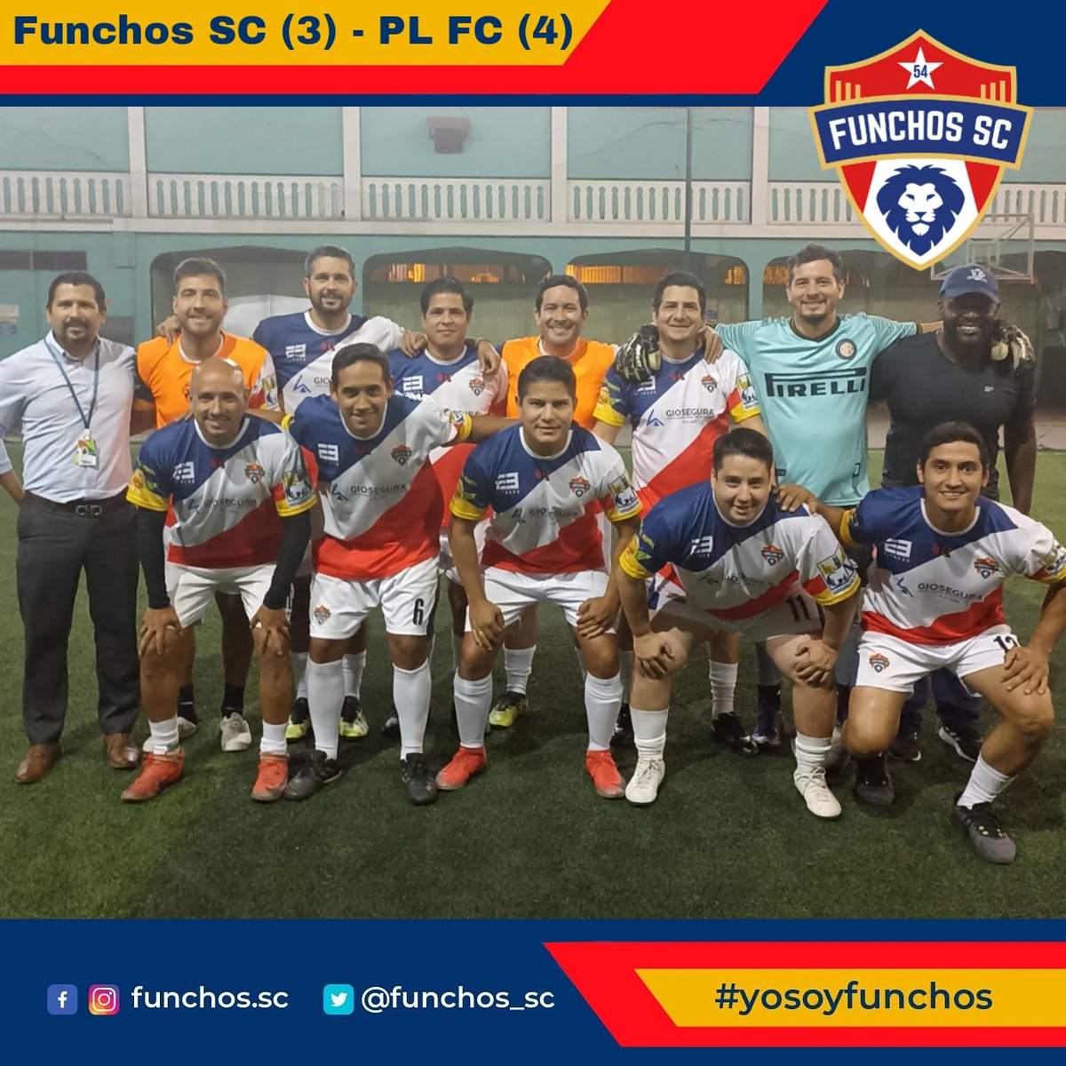 Partido intenso de nuestros jugadores, que lo dejaron todo en la cancha. Tuvimos oportunidades, pero serán para el siguiente encuentro.
#YoSoyFunchos