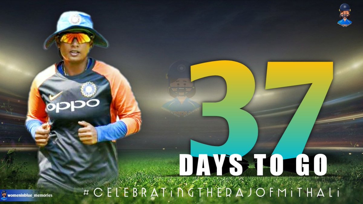 IWomensCricket's tweet photo. 37 DAYS TO GO 😊

In t20i @M_Raj03 has won the toss for 40 matches batting for 37 inning with the high score of 97 averaging 43.55 where she was not out for 10 times. Under the captaincy of Anjum Chopra and Harmanpreet Kaur she has played 37 t20i matches. https://t.co/vM6lFCikHI