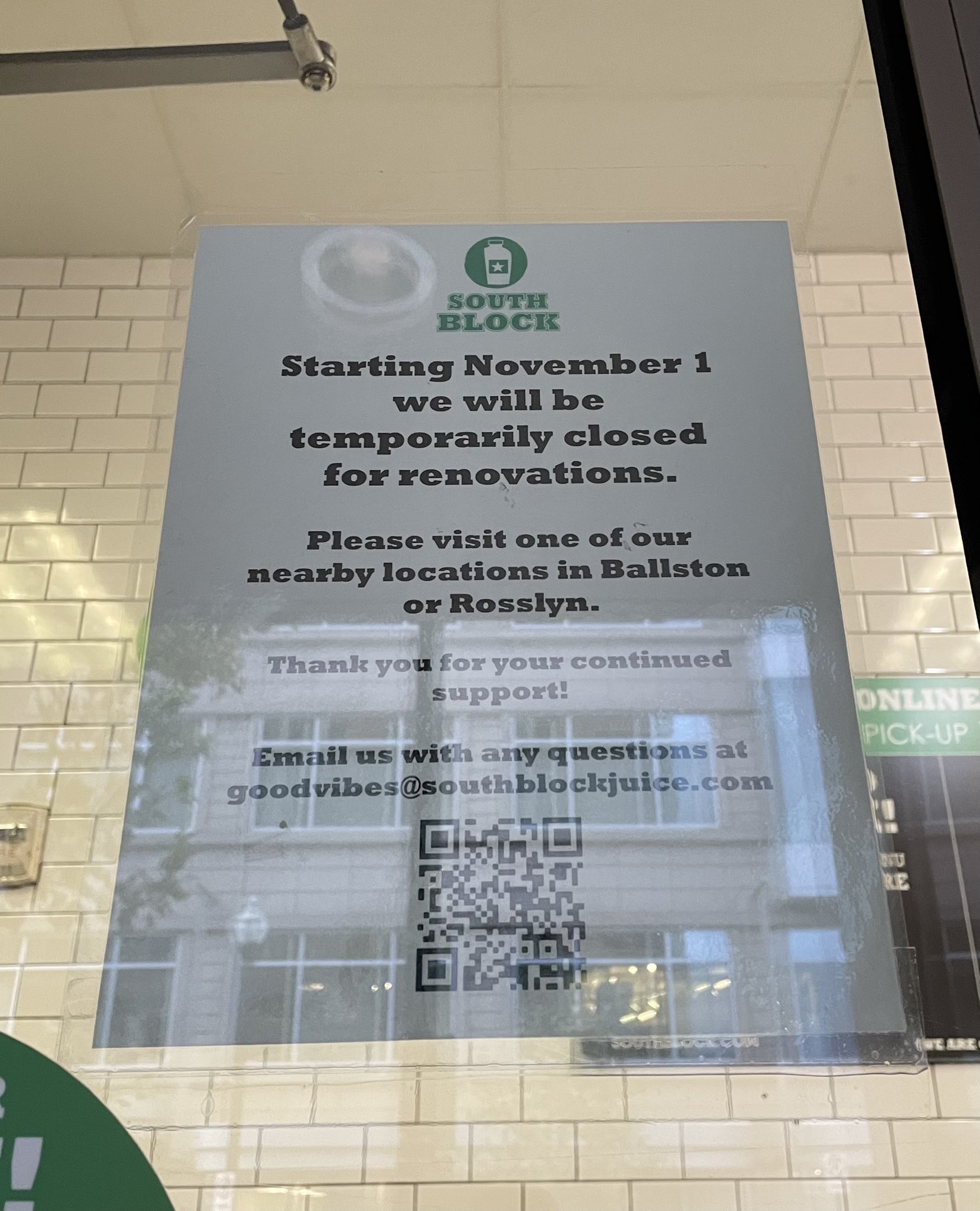 clarendon scene on Twitter "Sign at Clarendon SouthBlockCo noting