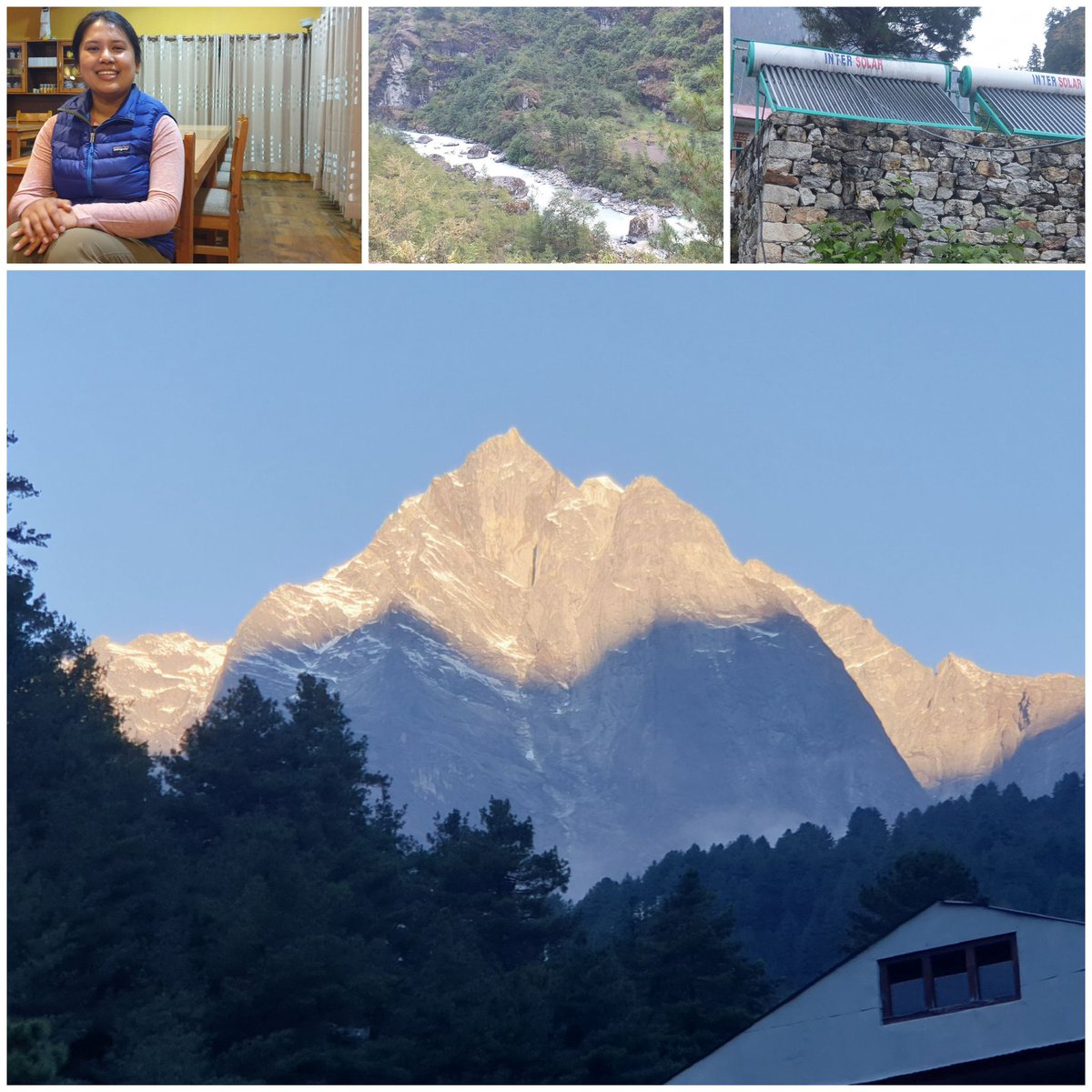 Ayshaniee's tweet photo. With COVID, foreign tourists were few but local tourists are up
Our industry is fully climate dependent, water& hydropower frm #DudhKoshi #BoteKoshi, solar to heat water, but floods & land slides threaten Livelihoods, says Tashi Khumbu, women entrepreneur from #Phakding
#Nepal https://t.co/NT7XWsaIfg