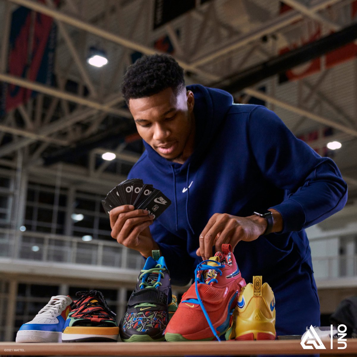 realUNOgame's tweet photo. UNO x @Nike x @Giannis_An34. Coming soon. 👀 https://t.co/60ExGwBvQt