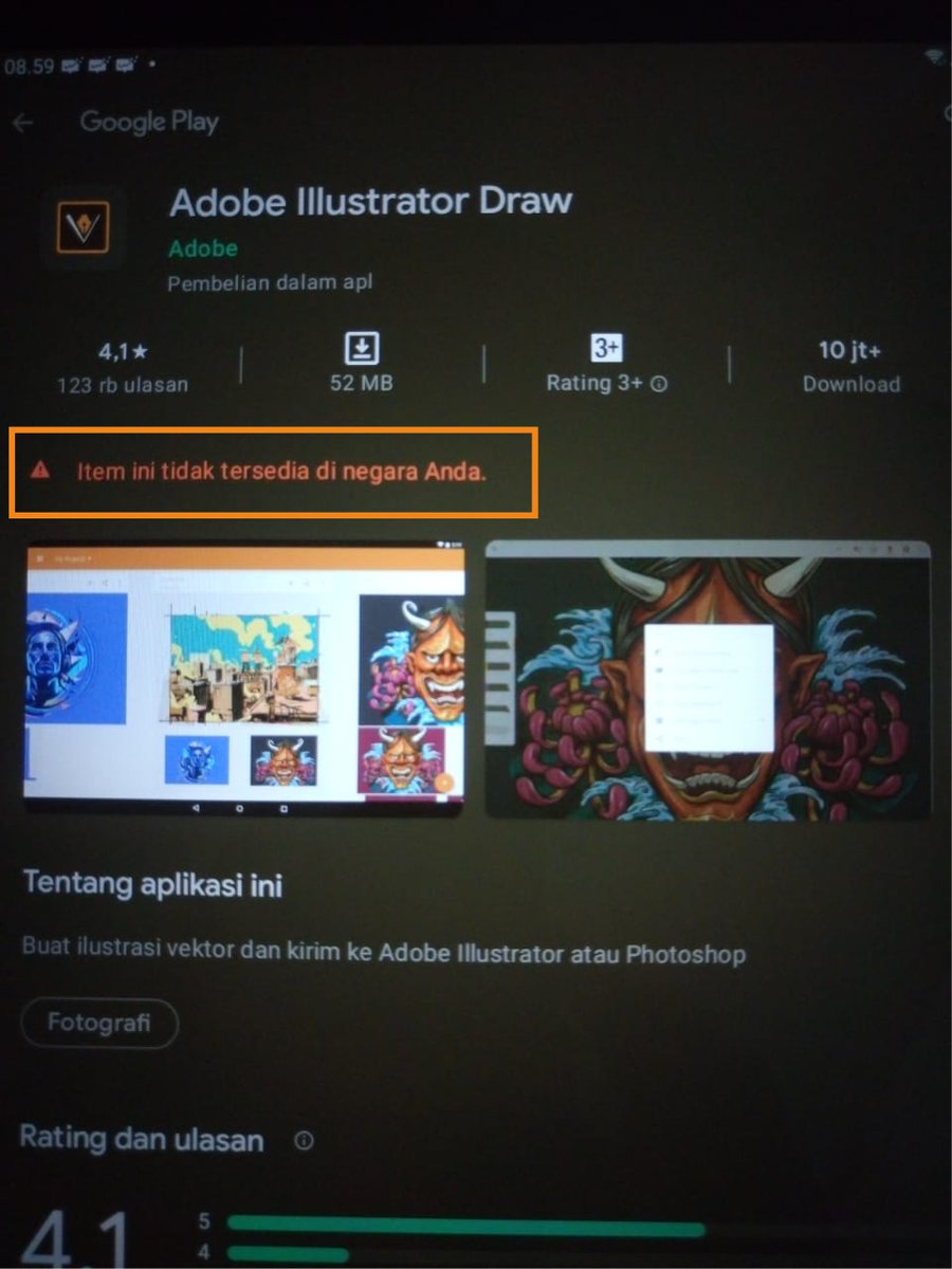 EriekBagus's tweet photo. @Adobe @illustratordraw @samsungID  @SamsungMobile i am using samsung s6 lite, but i can't download adobe illustrator draw,
Can you help me? https://t.co/EaFMVvPWiT