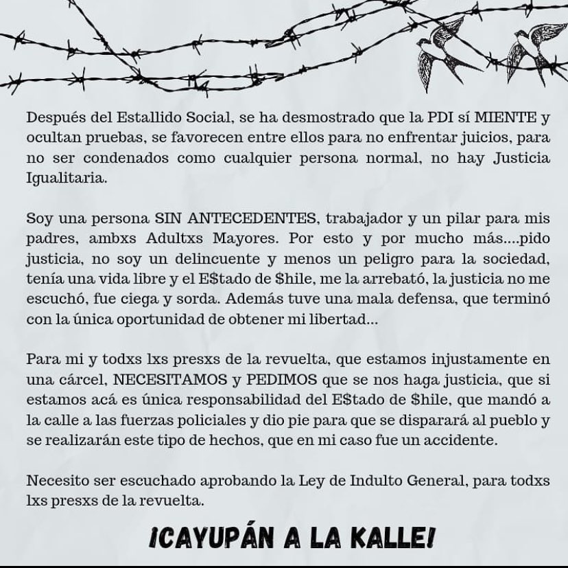 Comunicado público de Cristian Cayupan 

#PDIEnLaMiraMV