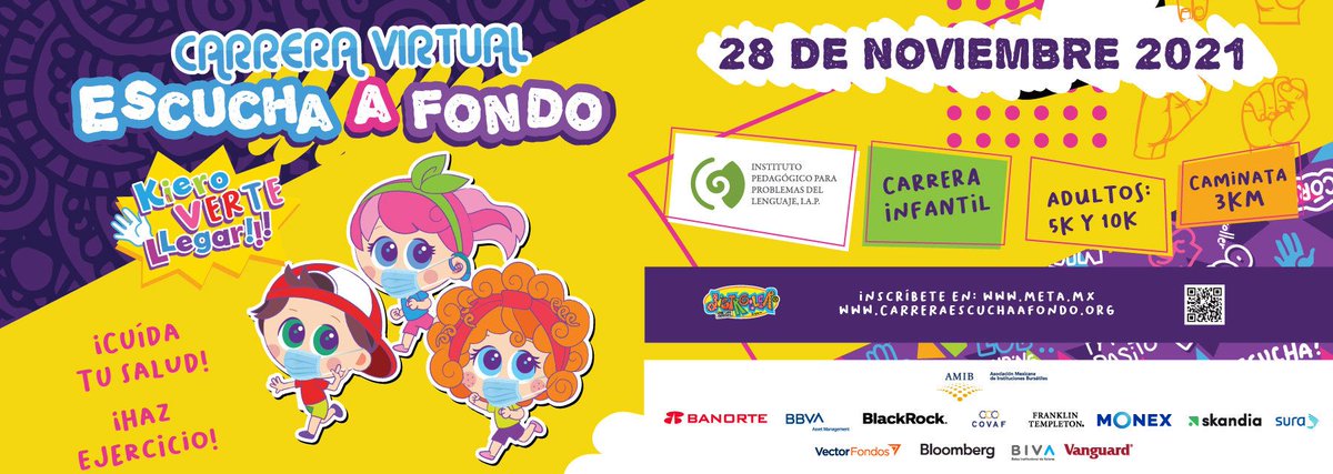 AMIB_Valores's tweet photo. ¿Te gusta correr, invertir y apoyar al #IPPLIAP?

¡La carrera #EscuchaAFondo es para ti!

Únete a las operadoras de #fondosdeinversión y ayuda a los niños sordos y con problemas de lenguaje a través de tu inscripción.

#KieroVerTLlegar #InvierteEnFondos https://t.co/L70qxhbNlp https://t.co/D2V4nGjQdt
