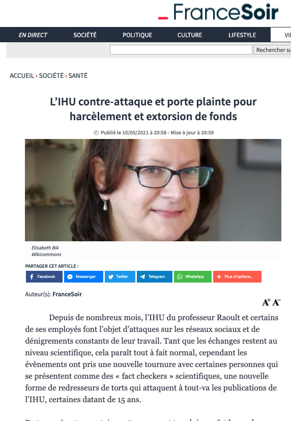 MicrobiomDigest's tweet image. More than 300 @IHU_Marseille papers @PubPeer with concerns on image duplication, unauthorized human subject research on homeless, minors, people in Africa.
No scientific answers from the institution. 
Just ad hominems, insults, and legal threats.
I'm not going to be silenced.