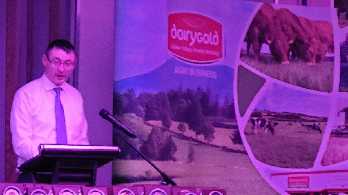 <a href="/mahony_seamus/">Seamus O’Mahony</a> highlighting at the <a href="/CorkFriesian/">Cork Holstein Friesian Club</a> awards how we can achieve climate targets using breeding &amp; technologies.  Fantastic to hear <a href="/DairygoldCo_Op/">Dairygold Co-Op</a> adopting US technology to investigate how fertiliser usage on farm can be reduced