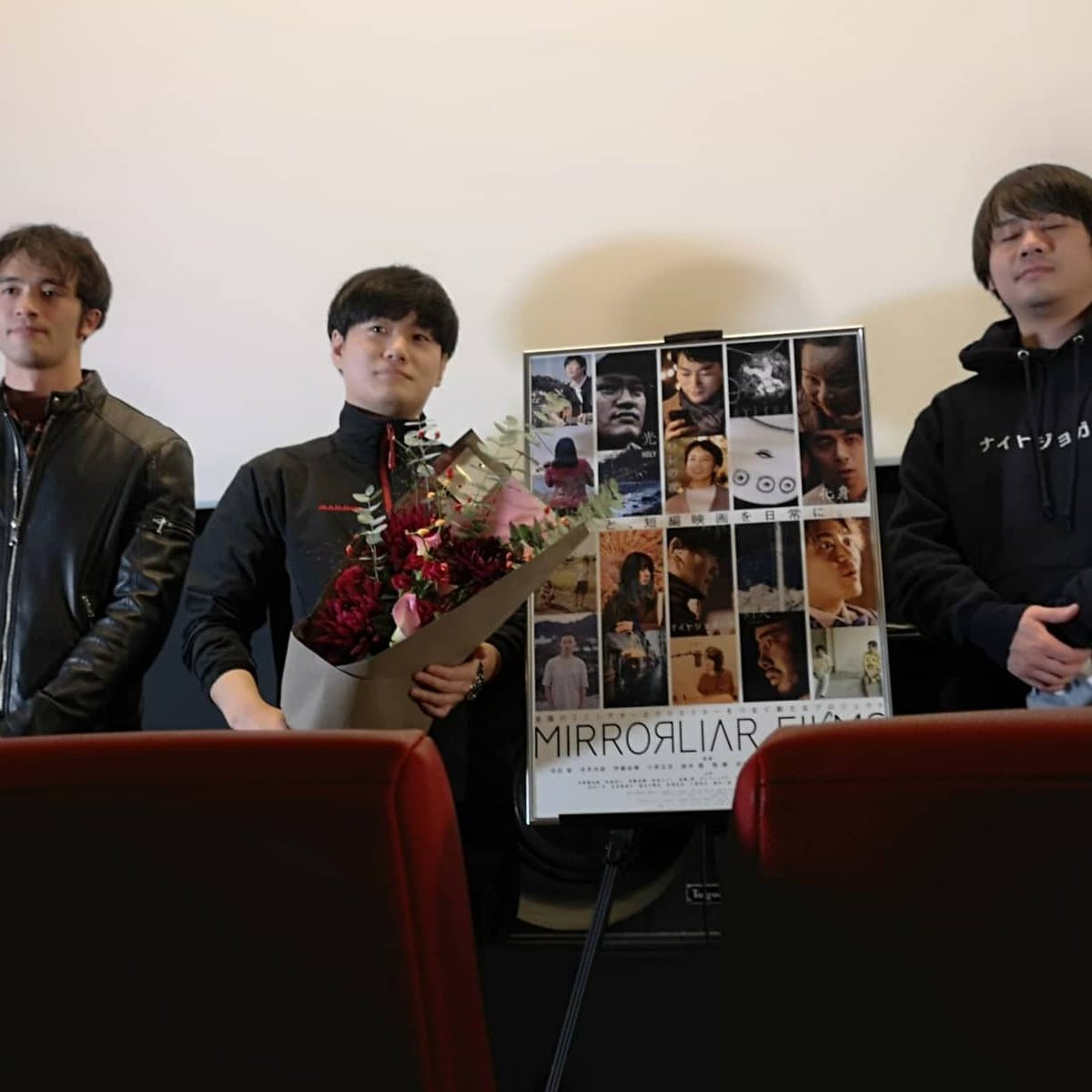 samospitz's tweet photo. 昨日、カズサ主演の短編映画「ナイトジョガーズ」2回目観てきました!
「MIRRORLIAR FILMS plus」として上映されている短編映画10本の中の1本。
田村監督、カズサ、TAXIさんが登壇!今回もトーク面白かった(笑)
#ナイトジョガーズ
#mirrorliarfilms
#mlfp
#uplink吉祥寺
#カズサ https://t.co/X84sghVv1y