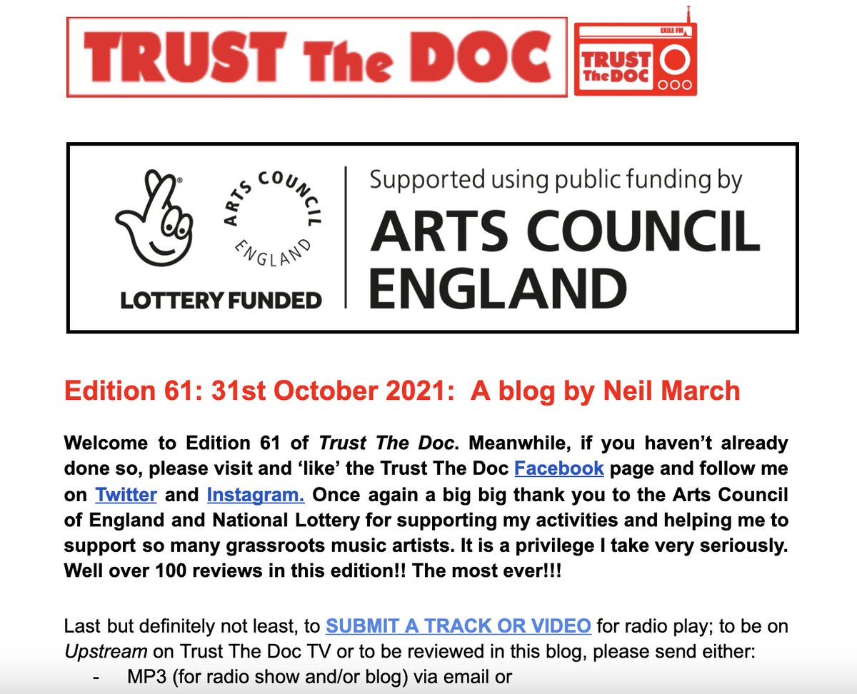 .. + Ed 61 #TrustTheDoc Over 100 reviews, news, info etc.
#Slaqmajik @GorsteyLea <a href="/tobycortonmusic/">Toby Corton</a> #TheFragileStates @lfwpromotion <a href="/pavethejungle/">Pave The Jungle</a> #EamonTheDestroyer @BearsuitRecords @elison_mp3 <a href="/volume22band/">Volume 22</a> <a href="/somehappything/">The Happy Somethings</a> @attawalpasongs @chimaanya .....
demerararecords.com/trust-the-doc