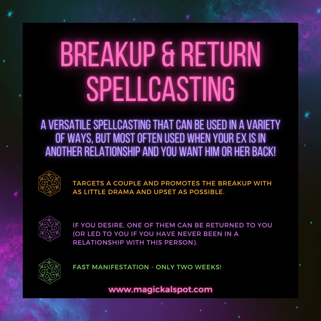 MagickalSpot's tweet photo. Need a spell to breakup a couple and return him or her to you??  This is a safe and effective spell: https://t.co/lmRrbm7G41 #breakup #getyourexback https://t.co/a4dYBkPij0
