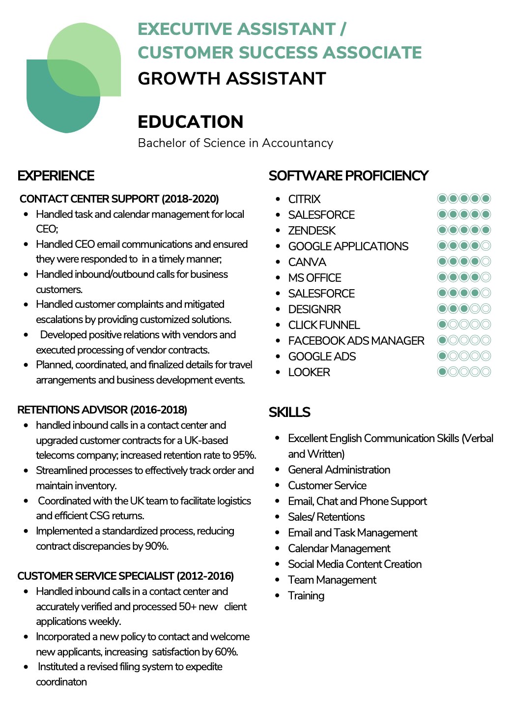 GrowthAssistant on Twitter: "OPPORTUNITY ALERT: we have an amazing EA/CSA  ready to start soon. She's experienced leading a team in customer service,  billing, &amp; contract updates for 8 yrs. She's also done